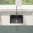 Quartz 21" L X 18" W Rectangular Granite CompositeUndermount Kitchen Sink Wet Bar Sink Prep RV Sink Basin