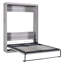 Gris, lit double, lit, se transforme en armoire pratique, lattes de pin, support, assemblage facile
