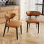 Ensemble de 2 chaises de salle à manger modernes entièrement assemblées en similicuir brun caramel avec pieds en bois massif-1531751735-1540734535