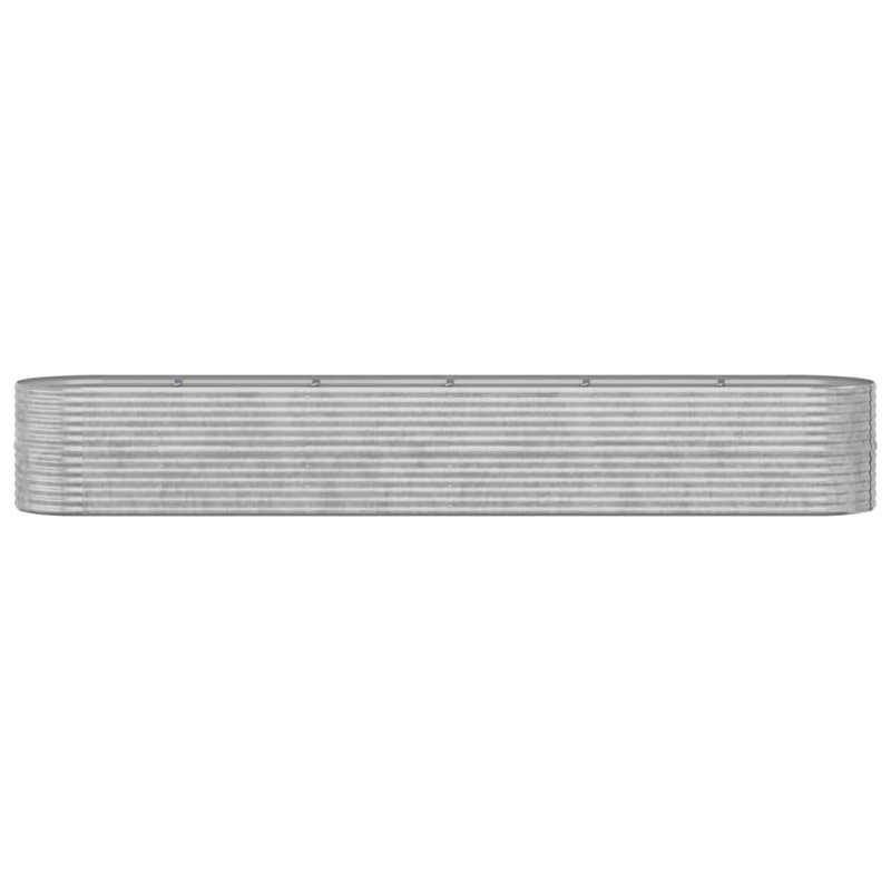 Garden Raised Bed Powder-coated Steel, Silver, 26.77" H x 173.23" W x 31.50" D