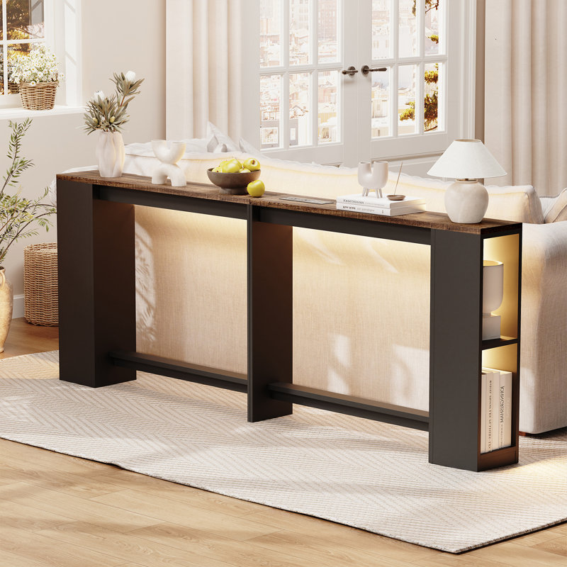 Behind Couch Table with Outlets and Storage