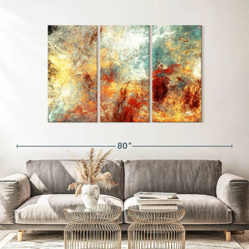Avery Frozen Fire Abstract, 36" H x 57" W