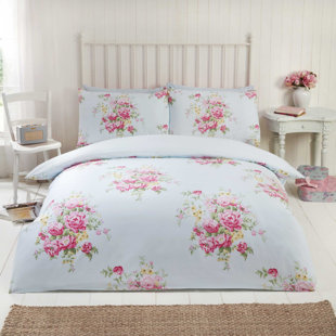 Kate Duvet Set Cotton Floral Duvet Cover Set with Pillowcases