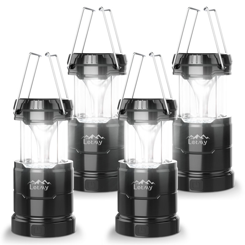 Lanternes de camping à DEL à piles, 3 modes d'éclairage, lanternes à intensité variable pour les coupures de courant, lampe de poche d'extérieur portative pliable résistante à l'eau