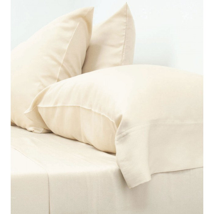 Rayon Twill Sheet Set, Ivory, Split King Sheet Set +1 Fitted Sheet +1Pillowcases