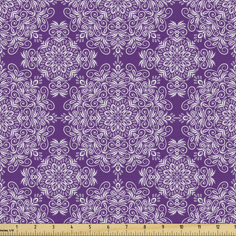 Tissu mandala mauve Ambesonne, l 36 po x L 360 po