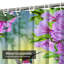 Rideau de douche Colibri fleurs roses et feuilles vertes avec 12 crochets-2009686470