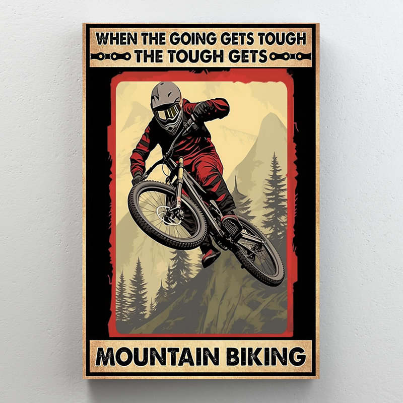 Impression sur toile Mountain Biking, H 36 po x l 24 po x P 1,25 po