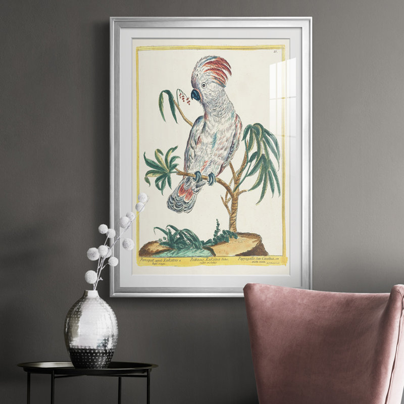 Pastel Birds II - impression, H 36,5 po x l 26,5 po x P 1 po, Argent