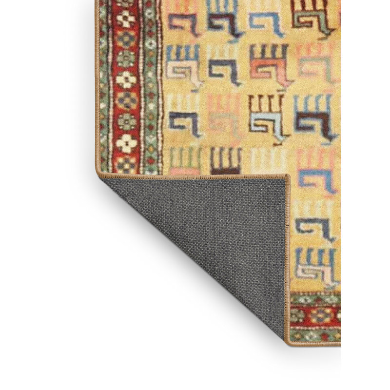 Tapis beige / brun / bleu, Rectangle 5 pi x 7 pi