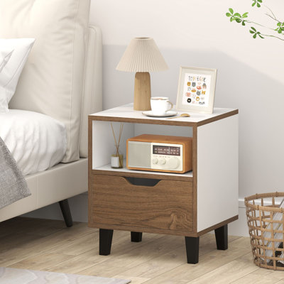 37cm W Manufactured Wood Bedside Table