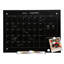 Calendrier mural magnétique en verre effaçable à sec avec marqueurs - noir-1965190435