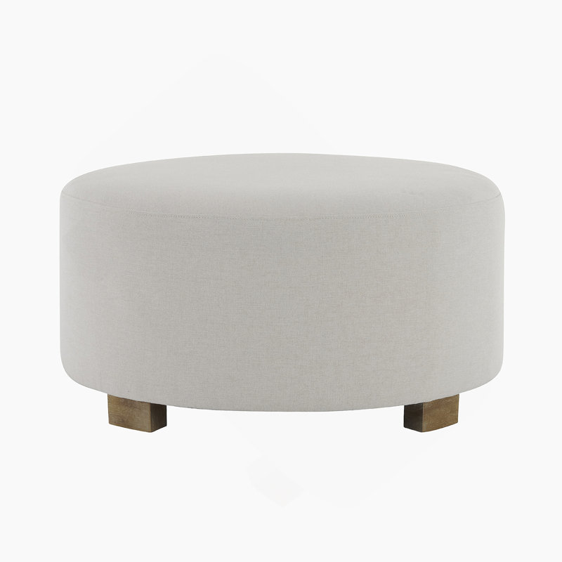 Repose-pieds rond polyvalent avec pieds en bois, idéal pour de multiples espaces de vie et un usage quotidien, design minimaliste moderne
