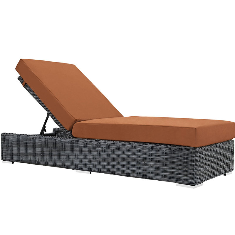 Summon Outdoor Patio Sunbrella Chaise Lounge, Canvas Tuscan Sunbrella® Canvas