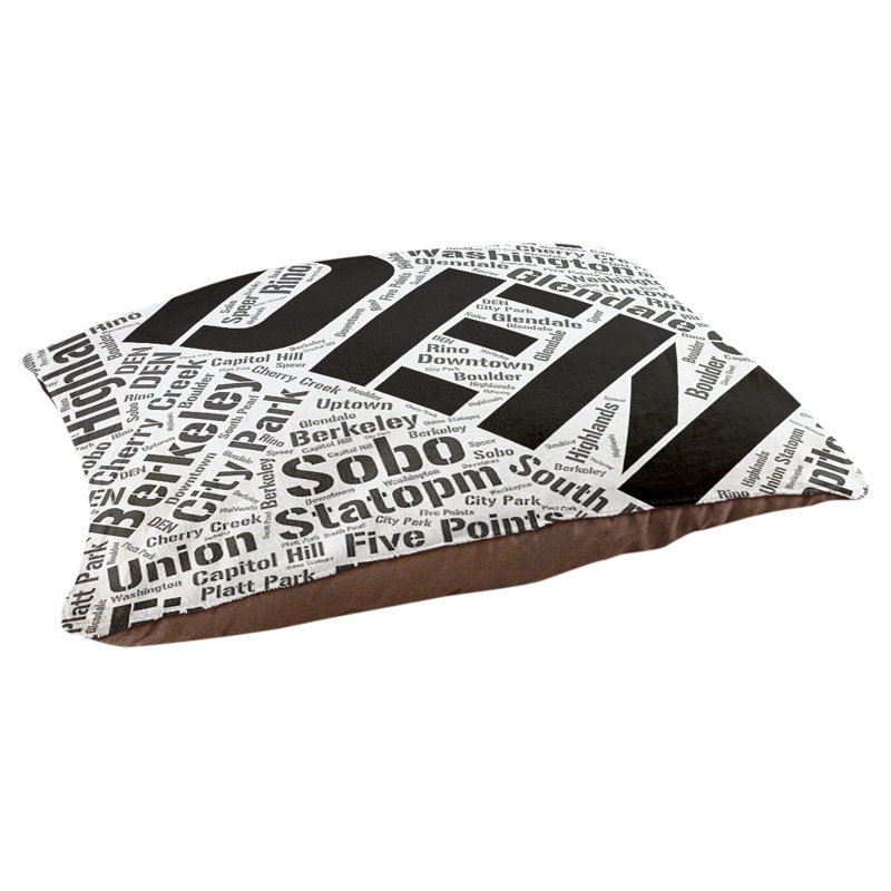 Coussin de chien « districts », Denver, Moyen (H 9,5 po x l 28 po x P 18 po), Noir