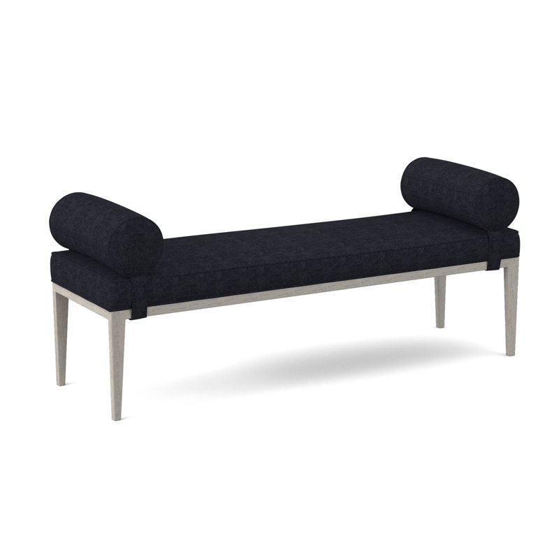 Brooklyn Upholstered Bench, Bisque, Venice Navy 100% Polyester