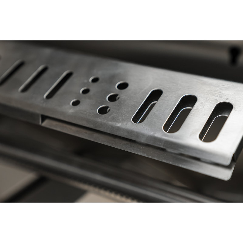 Mont Alpi 6-Burner 90 Degree Stainless Steel Island BBQ Grill + Faucet & Sink Combo + Refrigerator