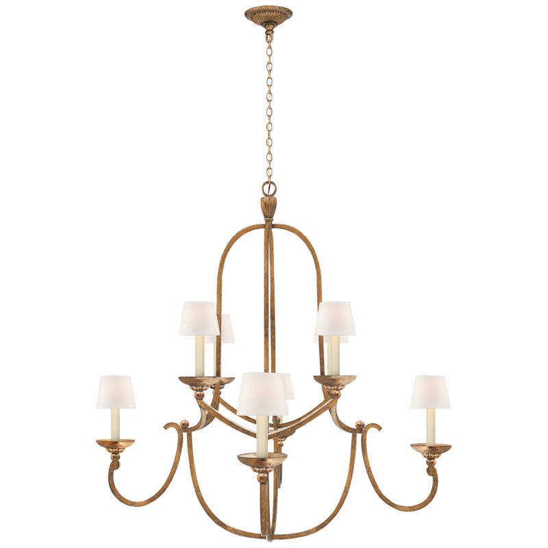 Chapman & Myers Flemish Medium Round Chandelier, Golded Iron