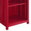 Bureau de réception rouge à 3 tablettes