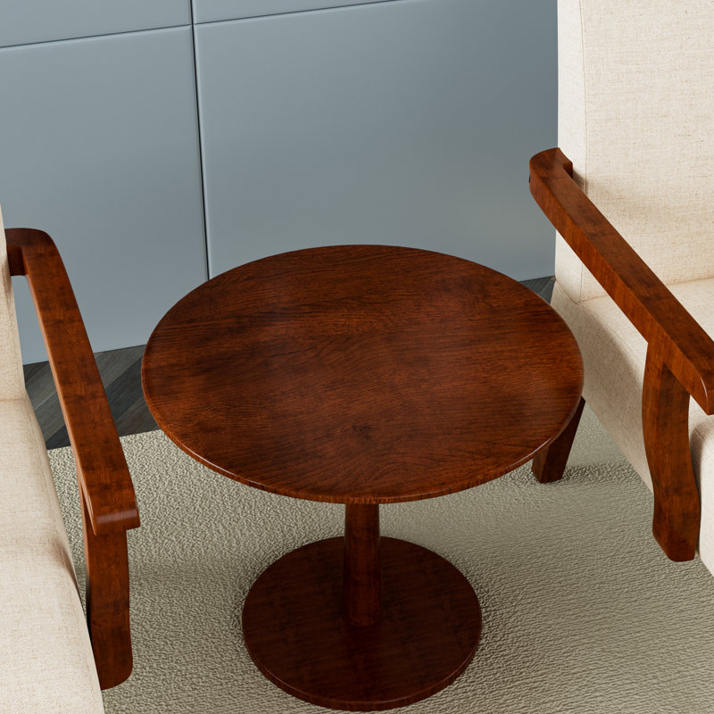 Ensemble de 2 fauteuils d'appoint en tissu avec table ronde en bois - des sièges confortables et élégants pour toute pièce