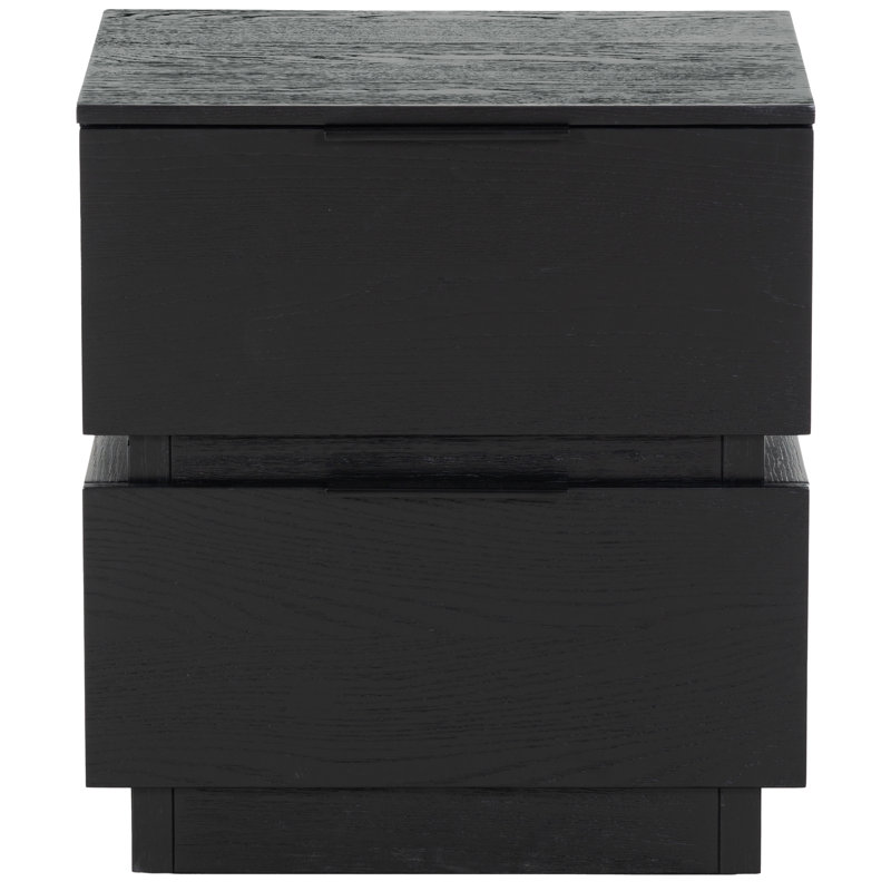 Titus 2 Drawer Nightstand, Black