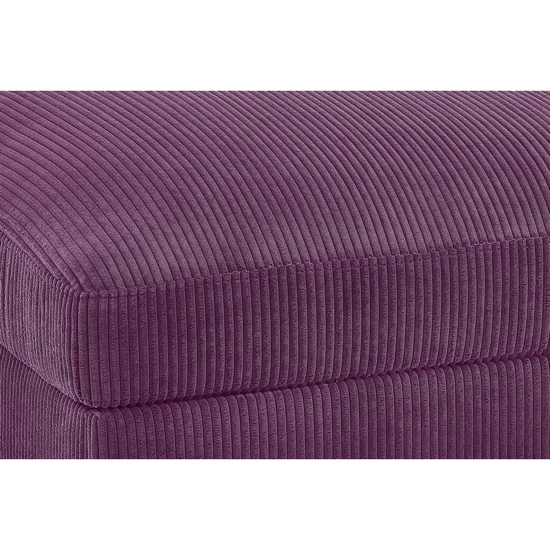 Repose-pieds rembourré en velours côtelé, Mauve