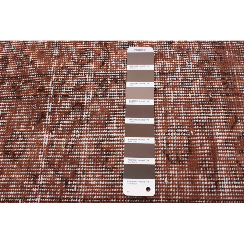 Tapis unique en laine noué à la main de style années 2000 de 5 pi 11 po x 8 pi brun Oenone