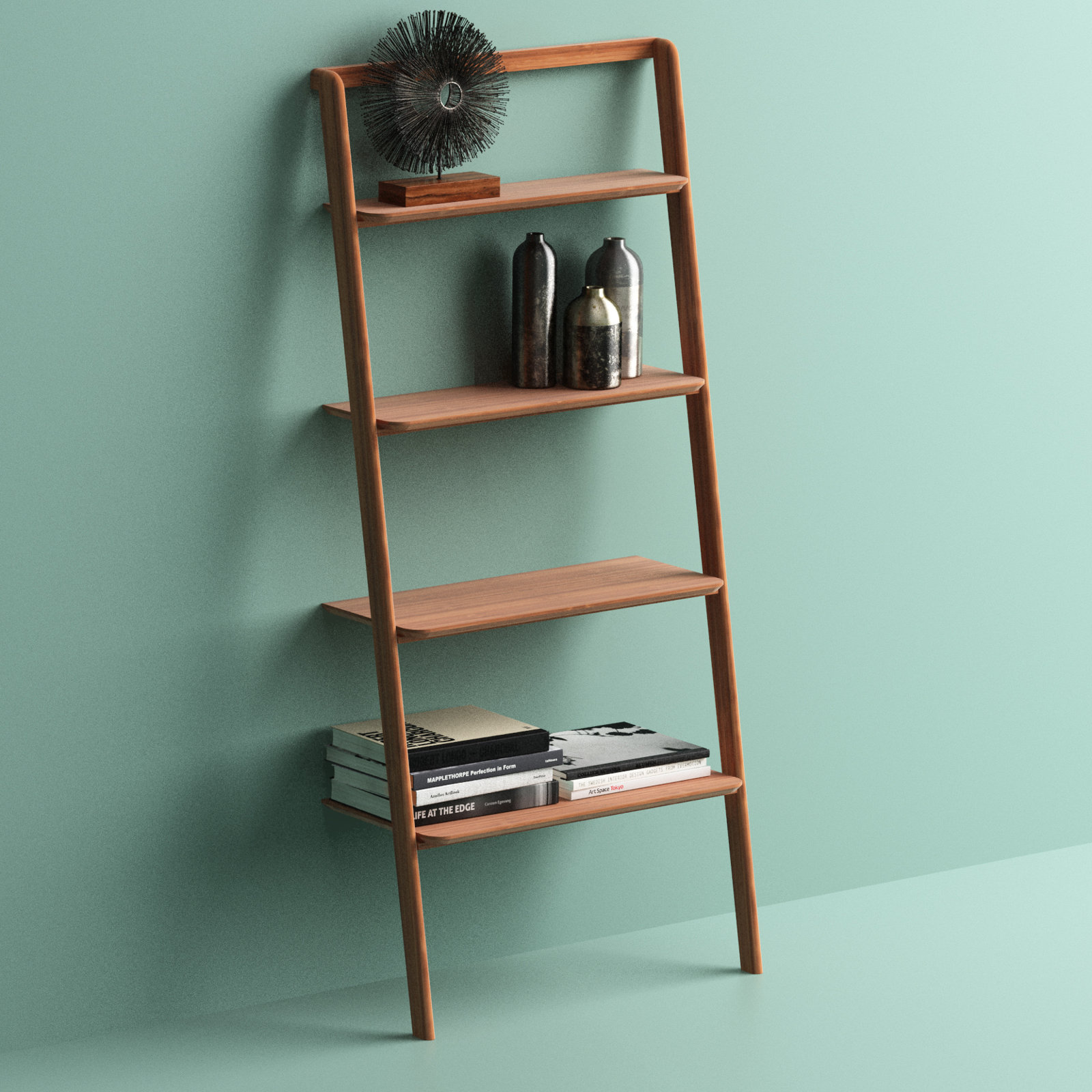Lacey Narrow Ladder Bookcase, Caramelized