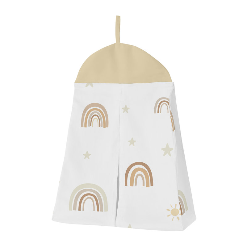 Boho Rainbow Beige and Taupe Microfiber Crib Bedding Set