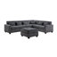 Canapé modulaire en chenille l 115 po Trey avec dossier réglable, ports de charge, poches, capitonnage, repose-pieds avec rangement, coussins décoratifs Trey
