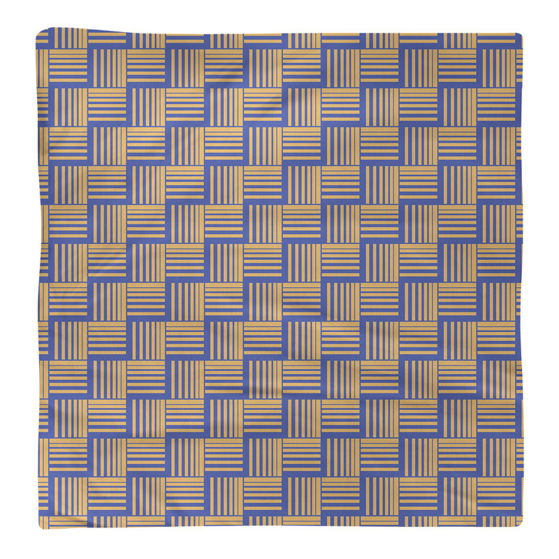 Serviette de table en coton de couleur contrastée, Bleu/orange, H 0,1 po x l 22 po x P 22 po, Croisé en coton