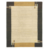Kensington Wool Geometric Area Rug in Beige/Gray