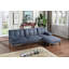 Black Polyfiber Adjustable Chaise Bed Living Room Solid wood Legs Plush Couch-98839645
