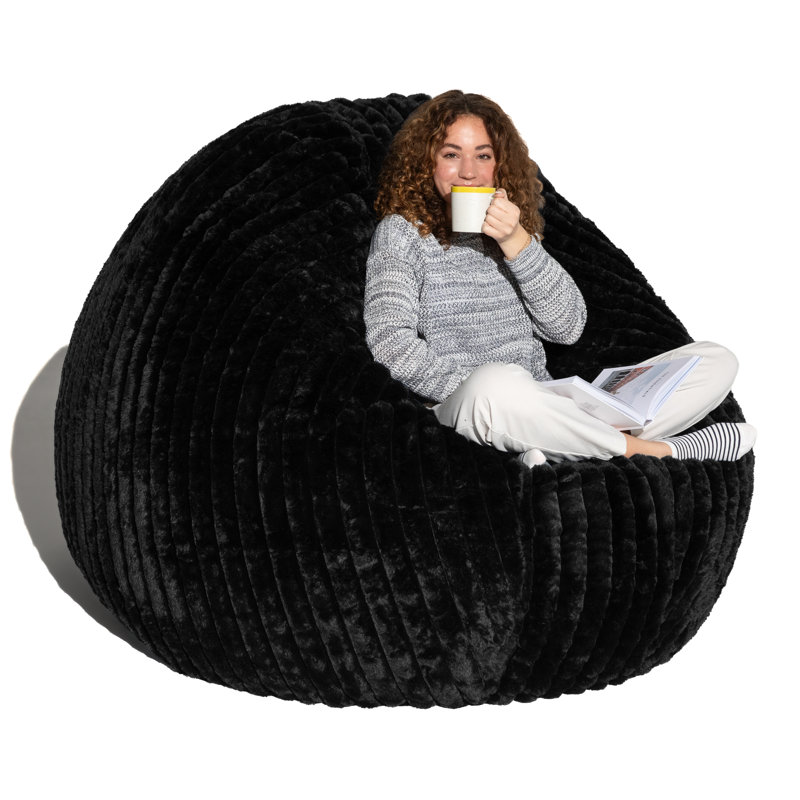 Fauteuil à billes 7 pi Cocoon - Giant, Similifourrure noire