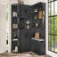 Armoire d'entrée, arbre d'entrée 2 en 1 / rangement, 4 crochets pour le salon / la cuisine - noir