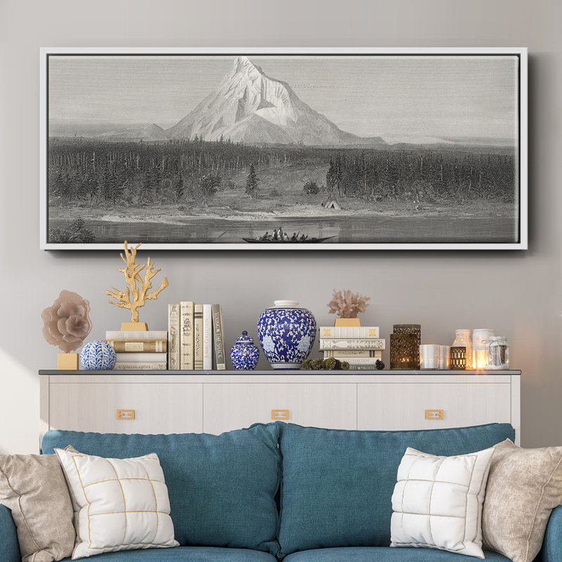 «Mount Hood from the Columbia», toile encadrée, H 8 po x l 20 po