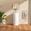 Lavabo de salle de bain autoportant circulaire sur pied 16 po x 16 po, lavabo de salle de bain piédestal en céramique blanche avec trop-plein et lavabos piédestal en céramique moderne pré-percés