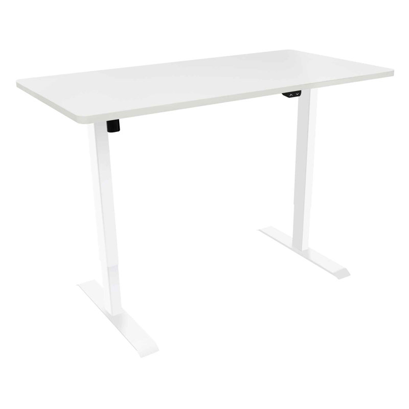 Alvera Adjustable Metal Base Standing Desk, White