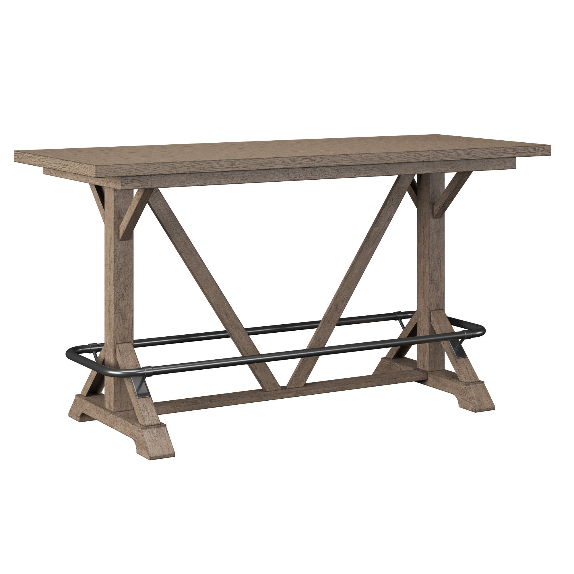 17 Stories Bar Height Trestle Table (Table Only) | Wayfair