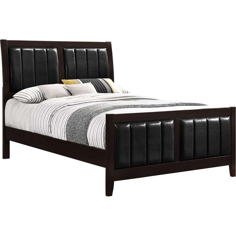 Lit à panneau contemporain avec détails - Rembourrage glamour pour une ambiance relaxante, Brown, Queen
