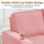 Canapé 84 po à 3 places Snowfleece 84 po, rose comprimé moderne-1991179244
