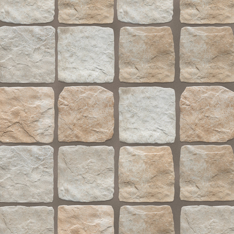 Country 5.88" x 5.88" Porcelain Stone Look Wall & Floor Tile, Beige