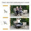 Ensemble de 2 chaises Adirondack grises à dossier haut en osier avec repose-pieds repose-pieds, siège de jardin en rotin PE avec structure en acier