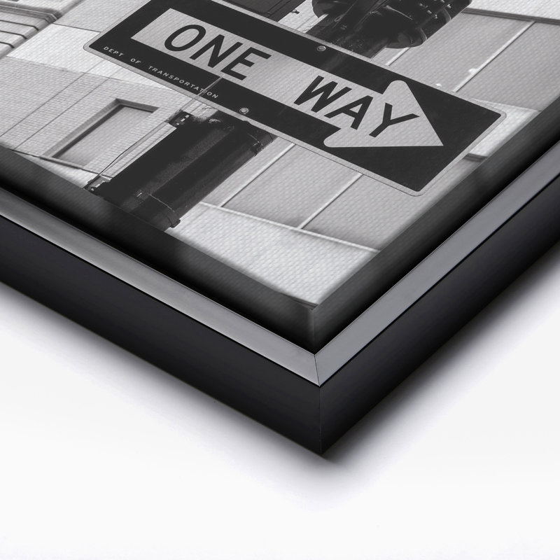 Plaque de rue Broadway, Black Framed, Canvas, 12"H x 16"W