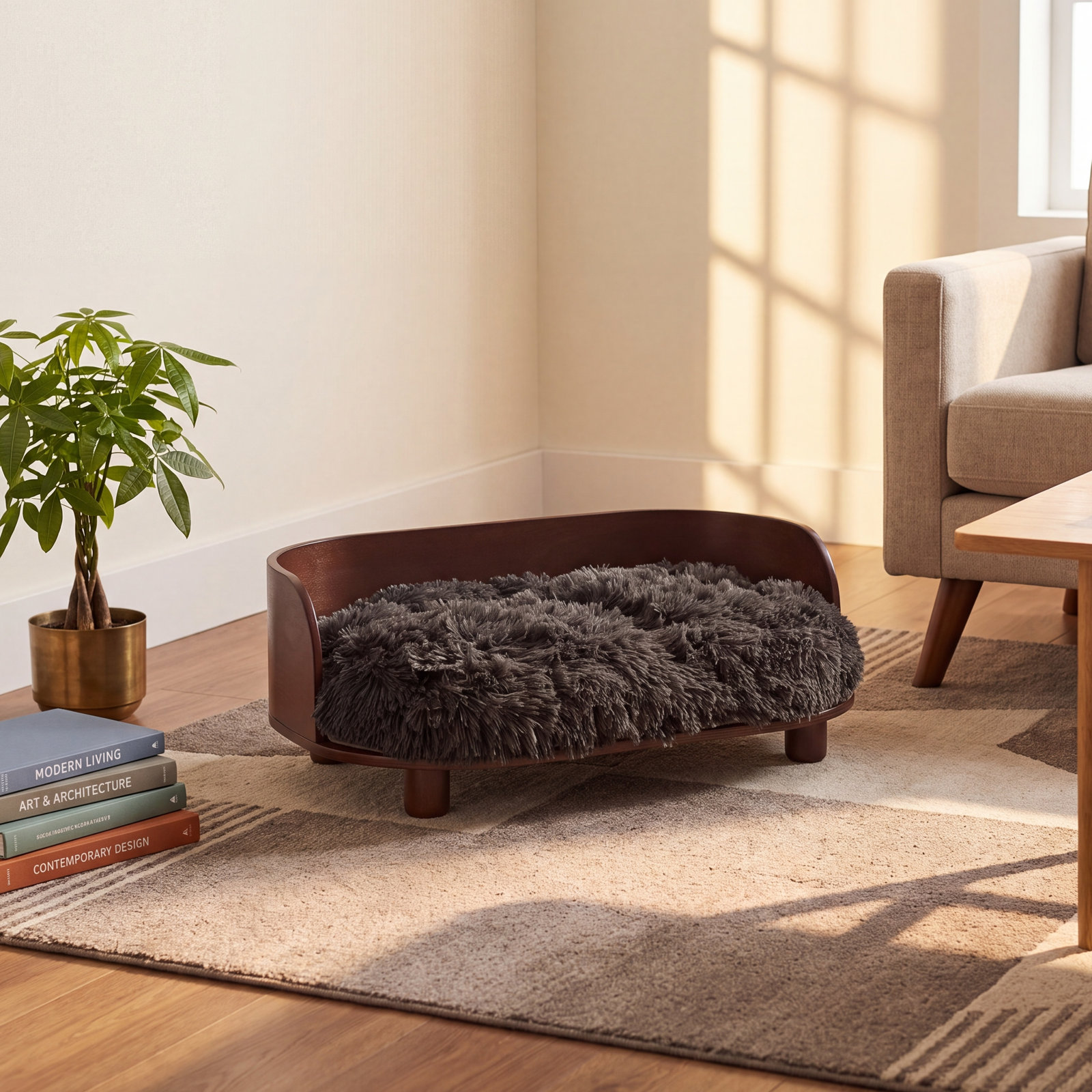 Kuai Cat Bed, Dark Brown