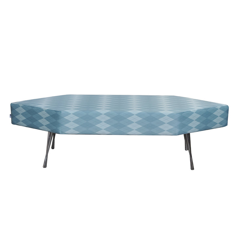 Cube Upholstered Bench, 100% Polyamide, Beige