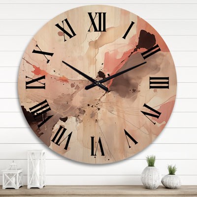 Horloge murale en bois massif Alyjah