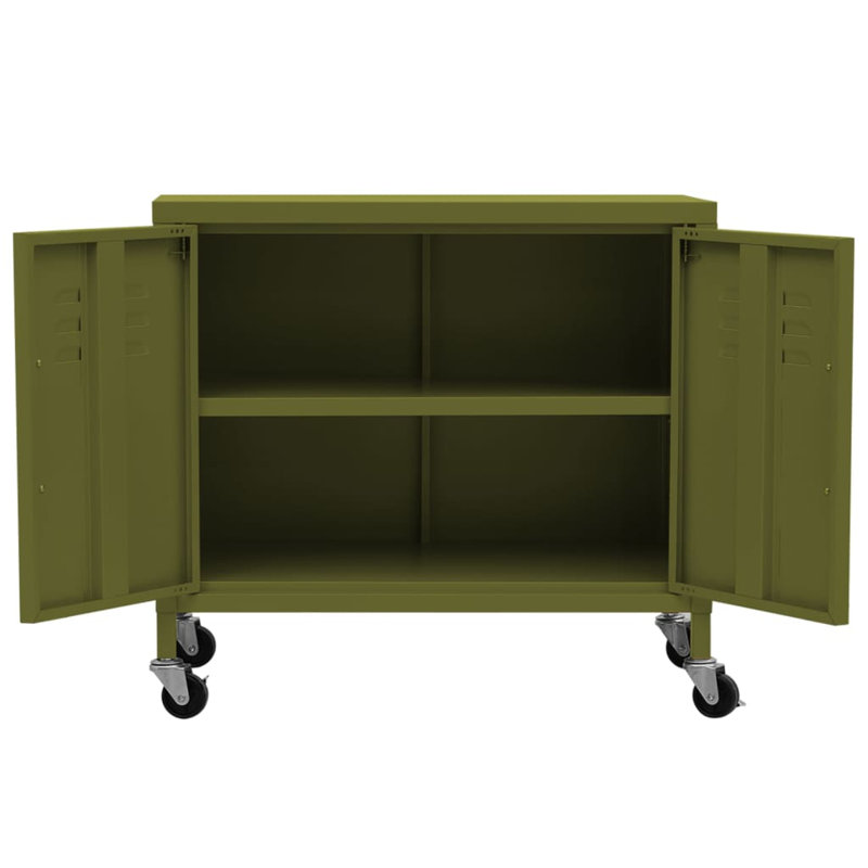 Gazali Storage Cabinet 60x35x56 cm Steel, Olive Green