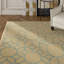 Tapis beige en laine touffeté à la main à motif géométrique Cheshunt-16189185