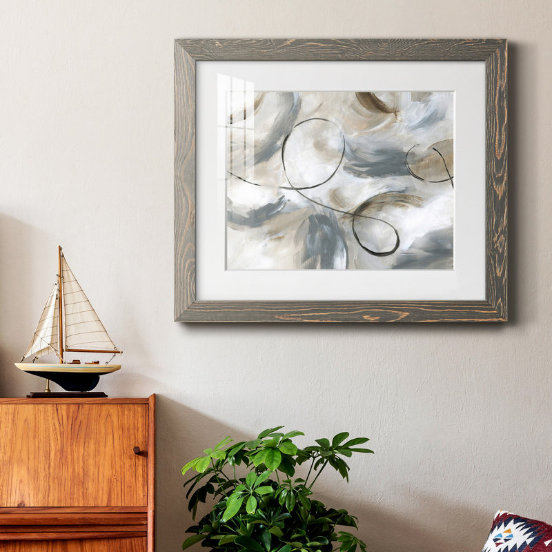 Staccato - peinture encadrée, H 37,5 po x l 27,5 po x P 1,5 po, Encadré gris